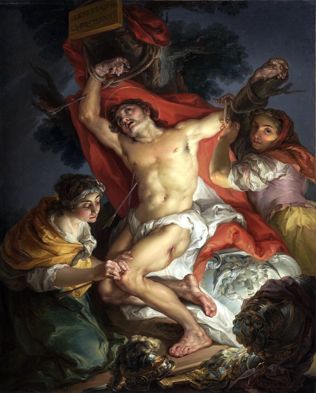 Saint Sebastian Tended by Saint Irene by Vicente López Portaña