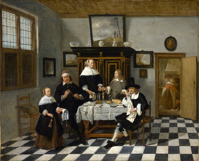 Family Group in an Interior by Quirijn van Brekelenkam