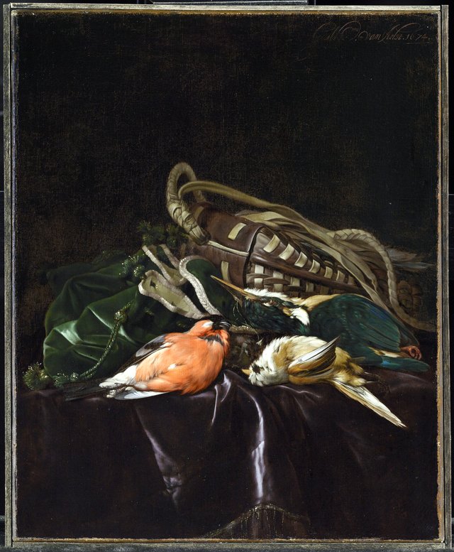 Still Life with Dead Birds and Game Bag by Willem van Aelst