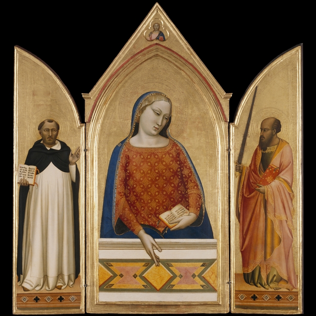 The Virgin Mary with Saints Thomas Aquinas and Paul by Bernardo Daddi