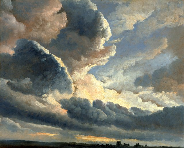 Study of Clouds with a Sunset near Rome by Simon Denis