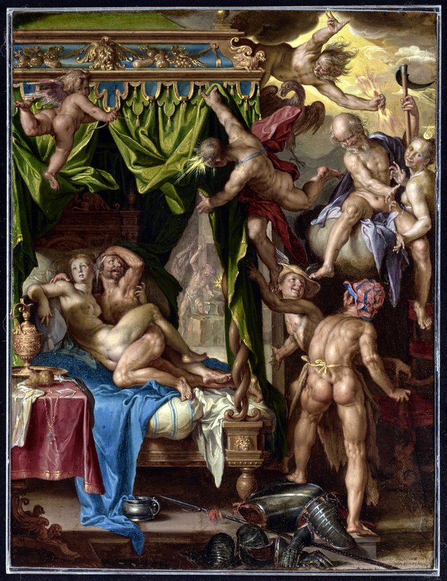 Mars and Venus Surprised by Vulcan by Joachim Wtewael