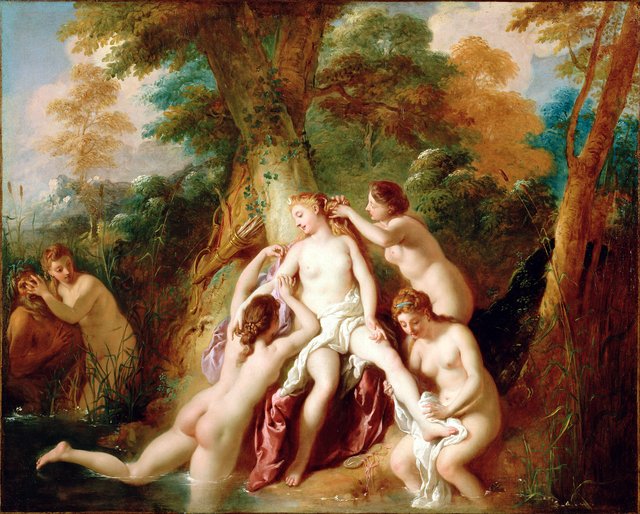 Diana and Her Nymphs Bathing by Jean-François de Troy