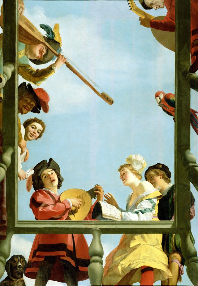 Musical Group on a Balcony by Gerard van Honthorst