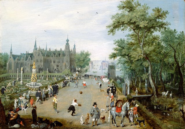 A Jeu de Paume Before a Country Palace by Adriaen van de Venne