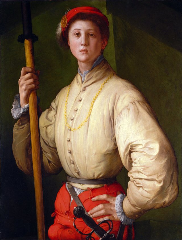 Portrait of a Halberdier, Francesco Guardi? by Pontormo