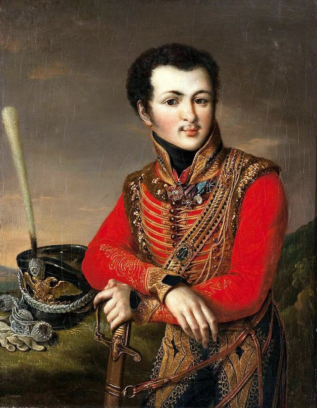 Portrait of Artemy Lazarev (1791-1813), the Poruchik of the Life Guards Hussars Regiment by Vasily Andreevich Tropinin