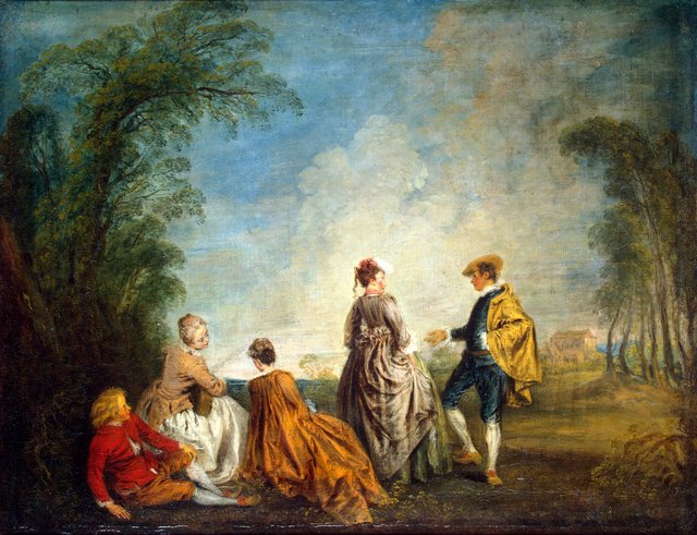 An Embarrasing Proposal by Jean-Antoine Watteau