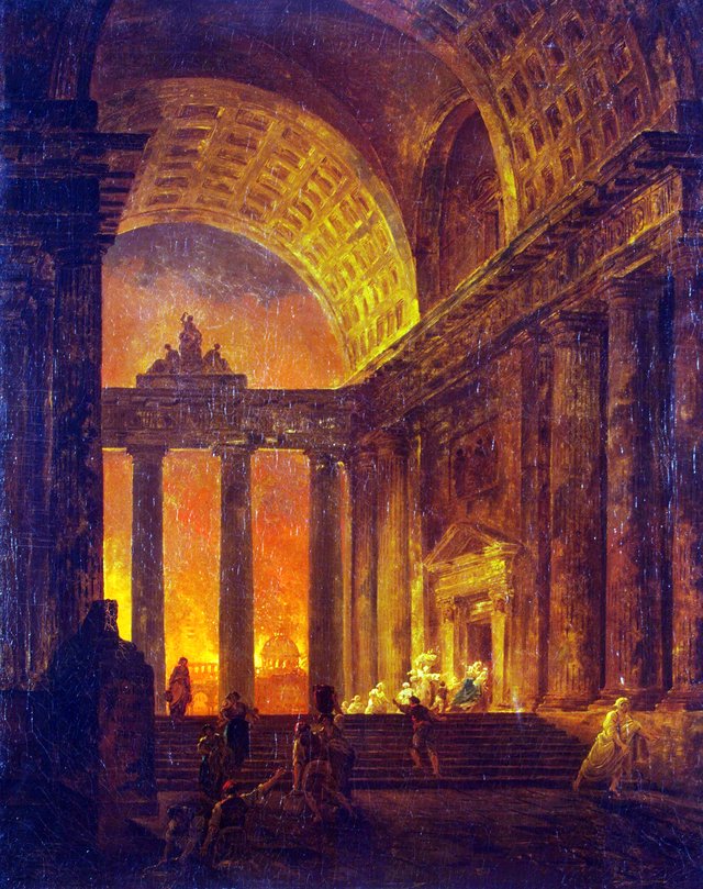 Fire of Rome by Hubert Robert