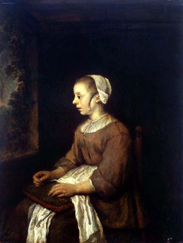 The Seamstress by Philips Koninck