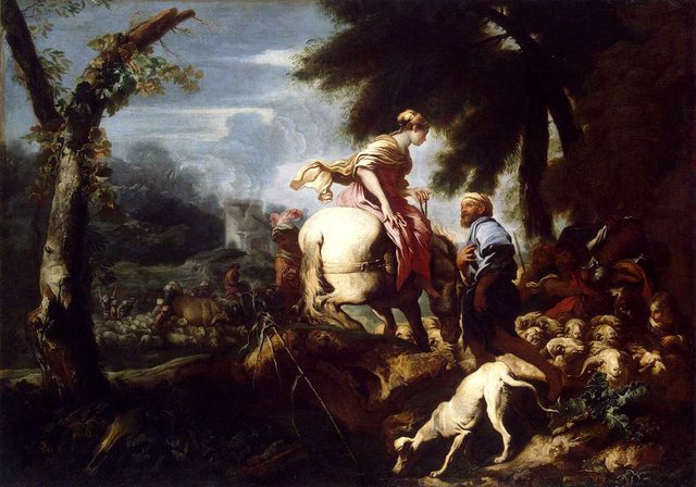 Isaac Meeting Rebecca by Giovanni Benedetto Castiglione
