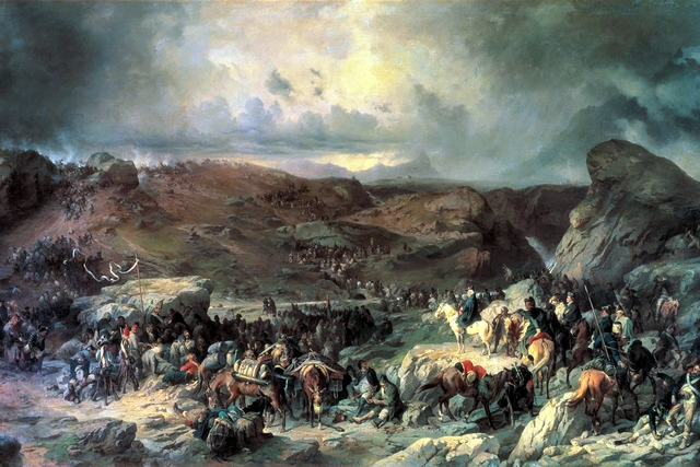 Suvorov Crossing St Gotthard Pass on 13 September 1799 by Alexander von Kotzebue