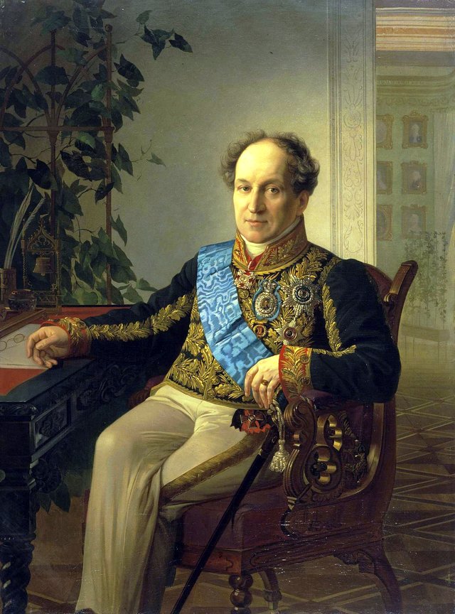 "Portrait of Prince A.N. Golitsyn" ( the fragmented copy of the portrait by K.P. Bryullov) by Georg von Bothmann