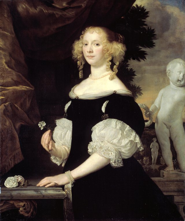 Portrait of a Lady in Black by Abraham Lambertsz van den Tempel