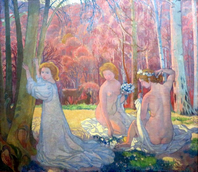 Figures in a Spring Landscape (Sacred Grove) by Maurice Denis