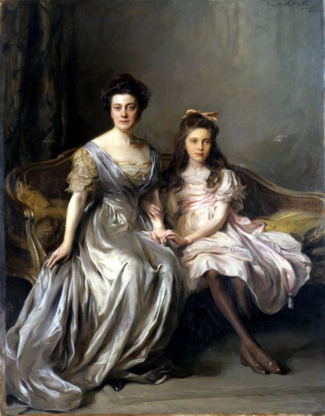 Portrait of a Lady and her Daughter (Portrait of Anya and Lanya) by Philip de László