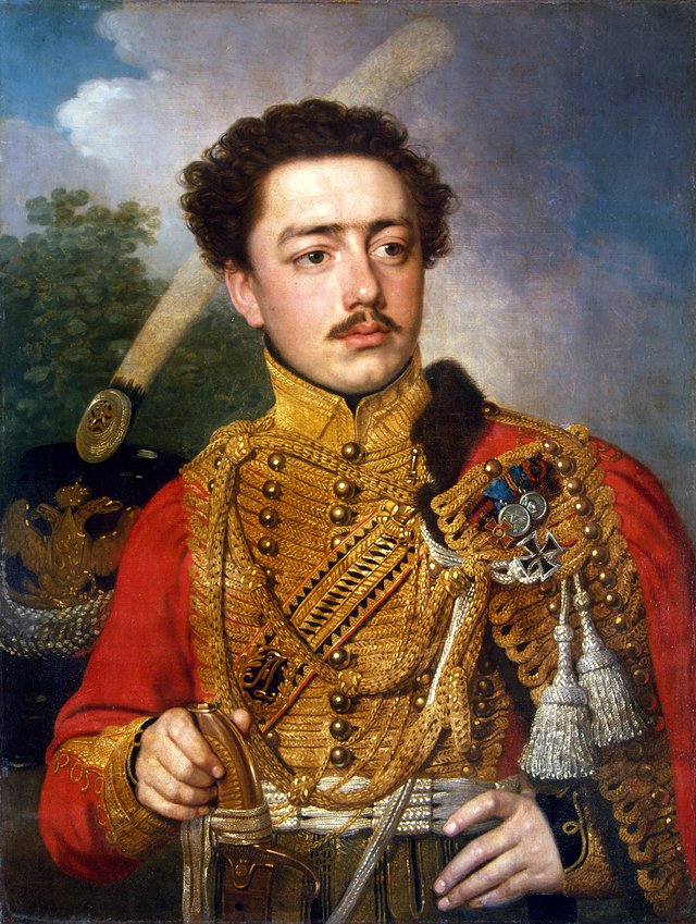 Portrait of Pavel Masyukov, the Cavalry Captain of the Life-Guards Hussar Regiment by Vladimir Borovikovsky
