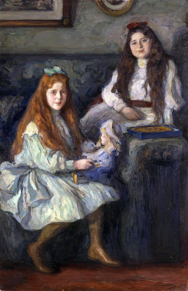 Portrait of the Daughters of the Manufacturer Vysotsky by Leonid Pasternak