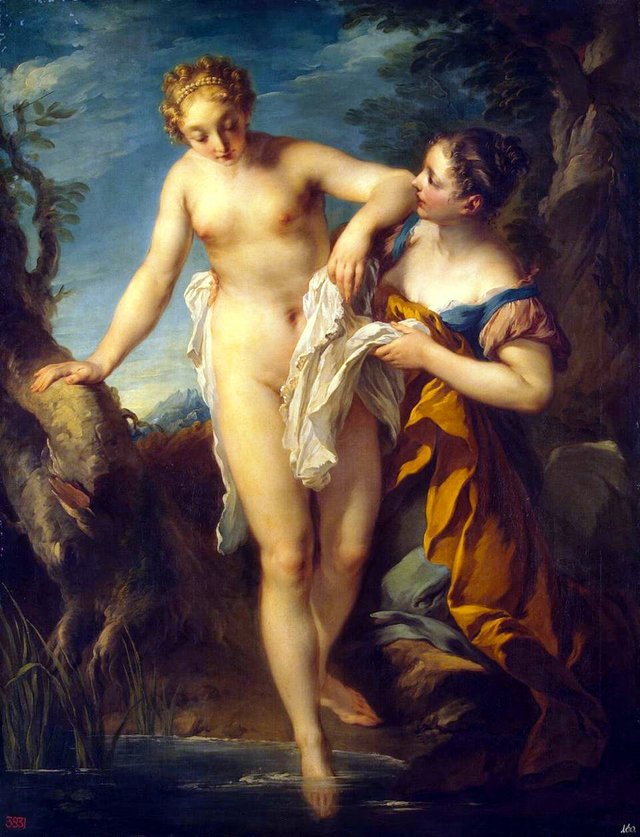 Woman Bathing by François Lemoyne