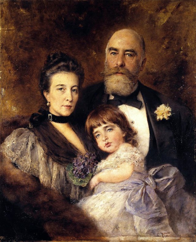 Group Portrait of M.S. Volkov, S.N. Volkova and S.M. Volkov-Monsey by Konstantin Makovsky