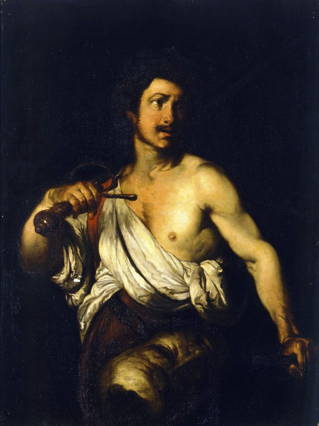 David Bearing the Head of Goliath by Bernardo Strozzi