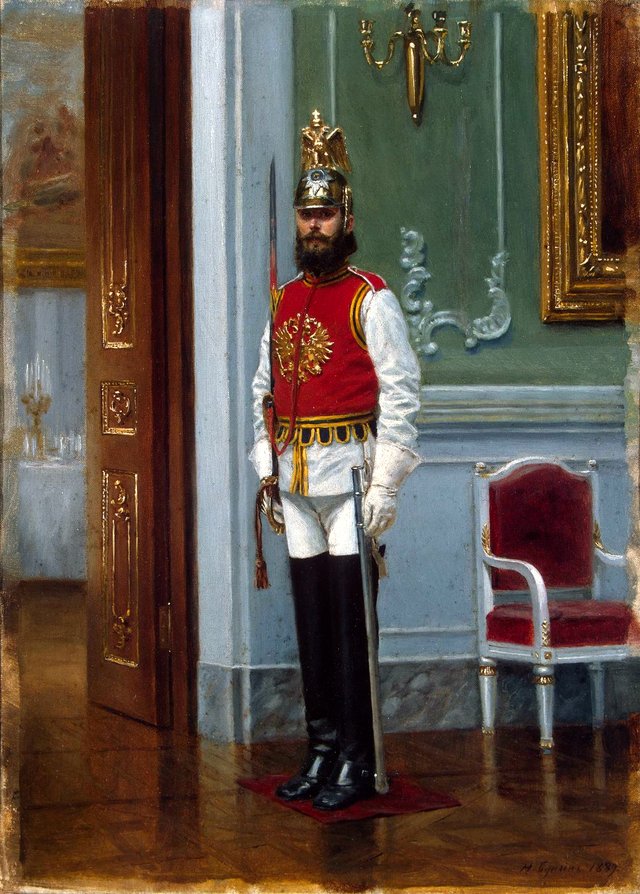 Sentry of the Life-Guards Horse Regiment in the Winter Palace by Narkiz Bunin