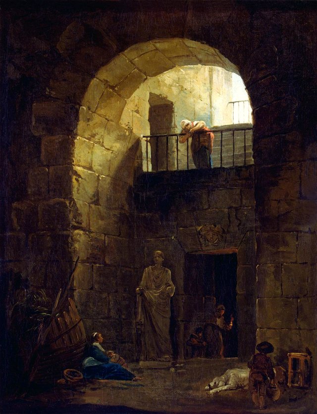 Neglected Statue by Hubert Robert