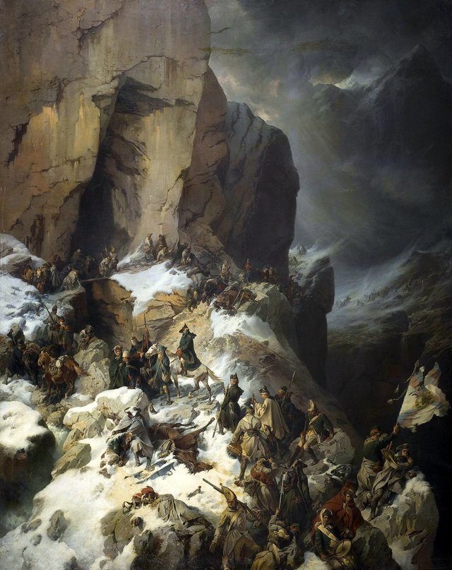 Suvorov Crossing Panixerpass by Alexander von Kotzebue