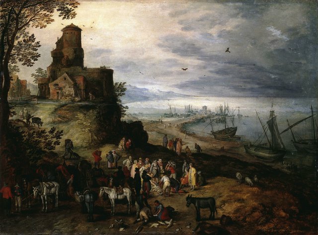 Fish Market (Calling the Apostles Peter and Andrew) by Jan Brueghel the Elder