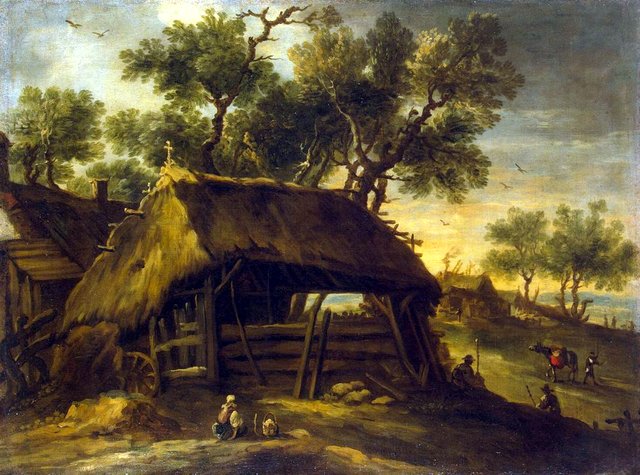 Landscape with Huts by Antonio del Castillo y Saavedra