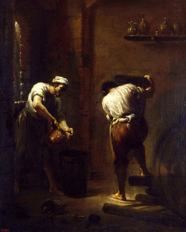 Scene in the Cellar by Giuseppe Maria Crespi
