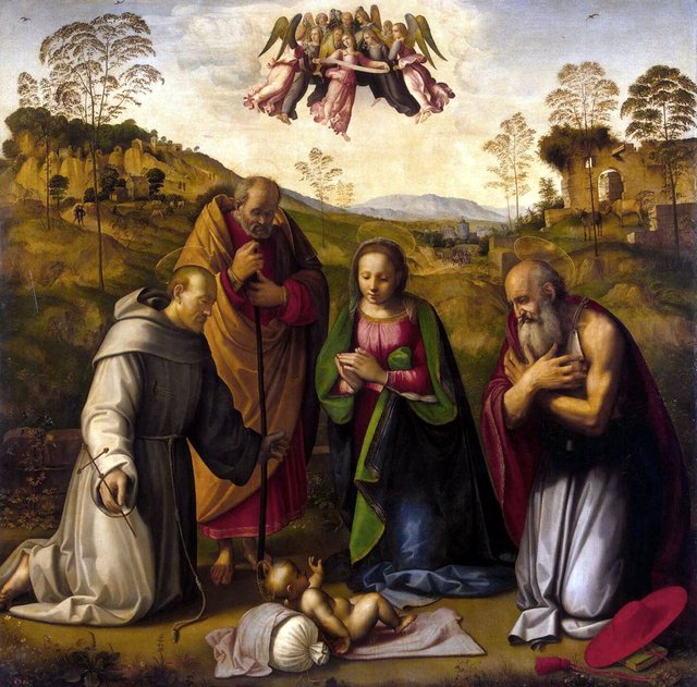 The Virgin with Child and Sts Francis and Jerome by Ridolfo del Ghirlandaio