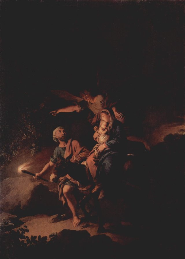 Flight into Egypt by Christian Wilhelm Ernst Dietrich