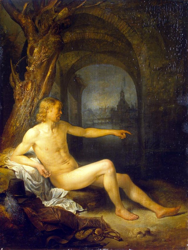 Soldier Bather by Gerrit Dou