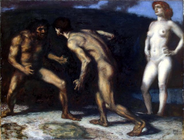 Fighting for a Woman by Franz von Stuck