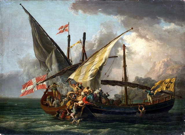 Sea Sattle: Grappling with a Ship by Pierre-Jacques Volaire