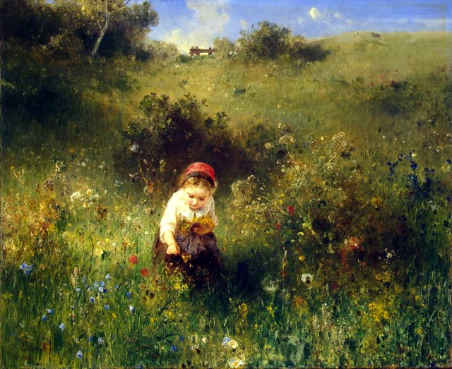 Girl in a Field by Ludwig Knaus