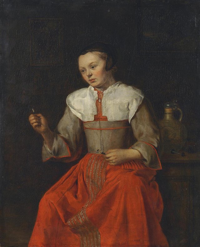 Lace-Maker by Gabriel Metsu
