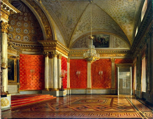 View of the Peter's (Small Throne) Room in the Winter Palace by Sergey Zaryanko