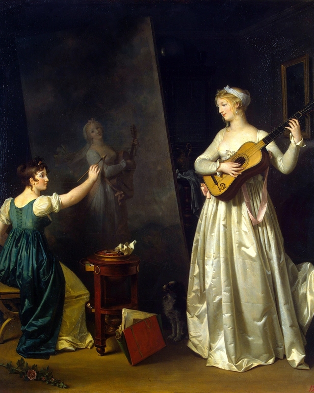 Artist Painting a Portrait of a Musician by Marguerite Gérard