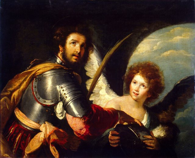 St Secundus and Angel by Bernardo Strozzi