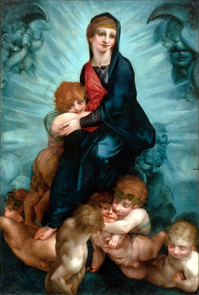 Madonna and Child with Cherubs by Rosso Fiorentino