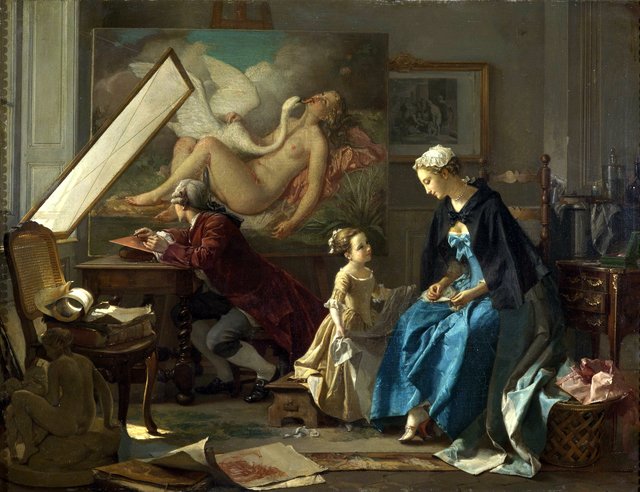 The Studio of the Engraver by Jean-Baptiste Antoine Emile Béranger