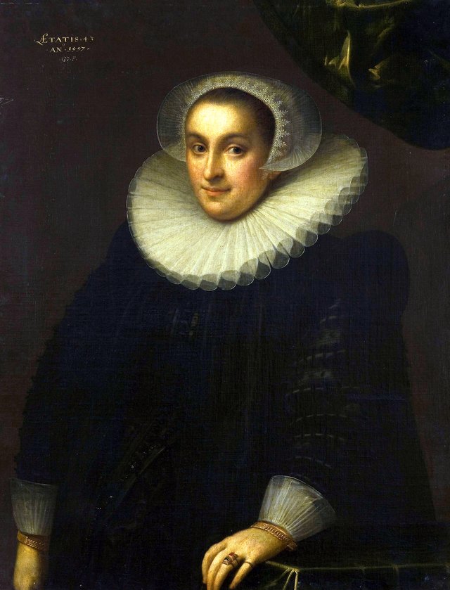 Portrait of Cornelia Bot, wife of Gottfried Houtappel by Geldorp Gortzius