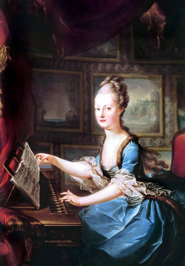 Archduchess Maria Antonia at the Spinet by Franz Xaver Wagenschön