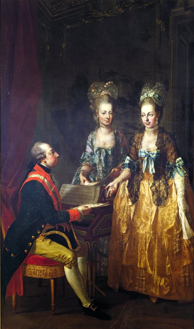 Emperor Joseph II at the spinet, with his sisters Maria Anna and Maria Elisabeth by Josef Hauzinger