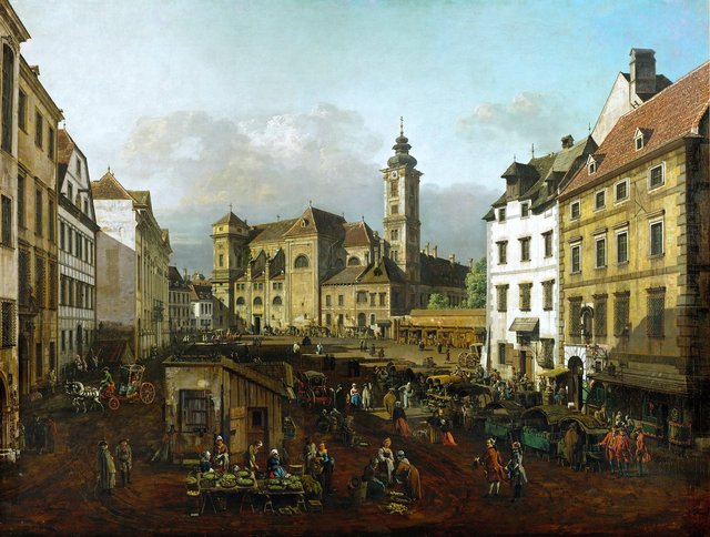 The Freyung in Vienne, from the South-East by Bernardo Bellotto