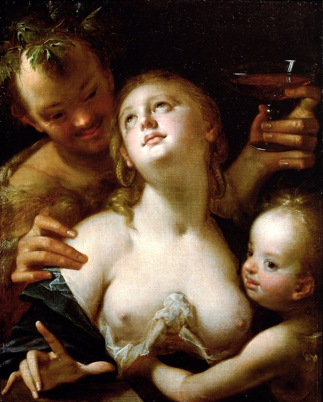 Bacchus, Venus and Cupid by Hans von Aachen