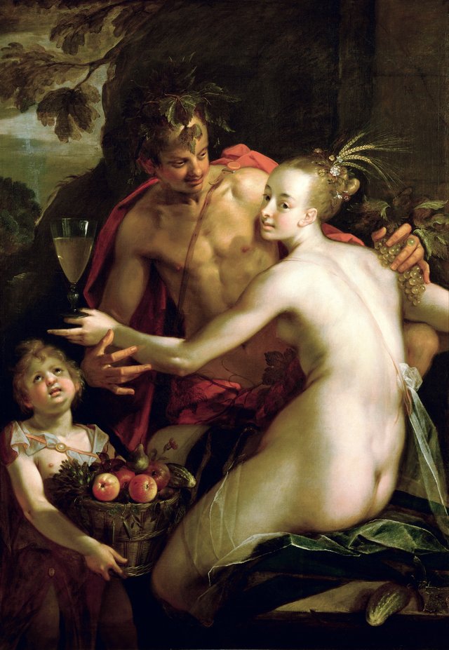 Bacchus, Ceres and Cupid by Hans von Aachen