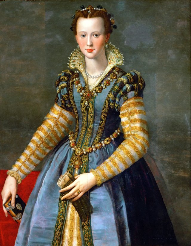 Portrait of a lady, traditionally identified as Maria de' Medici by Alessandro Allori